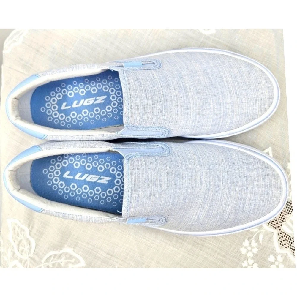 Lugz Womens Light Blue Chambray‎ Slip On Sneakers Low Top Casual Shoes
